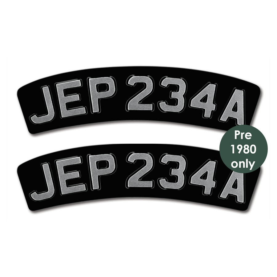 Embossed pair of 7-digit curves (1 3/4" digits)