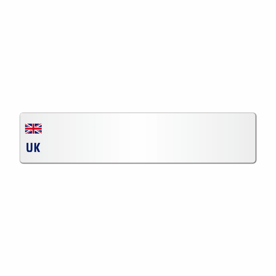 Car acrylic standard oblong: 520 x 111mm with UK Identifier