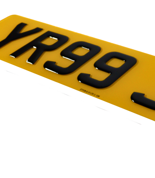Made-up car standard oblong rear plate: 520 x 111mm with gel digits
