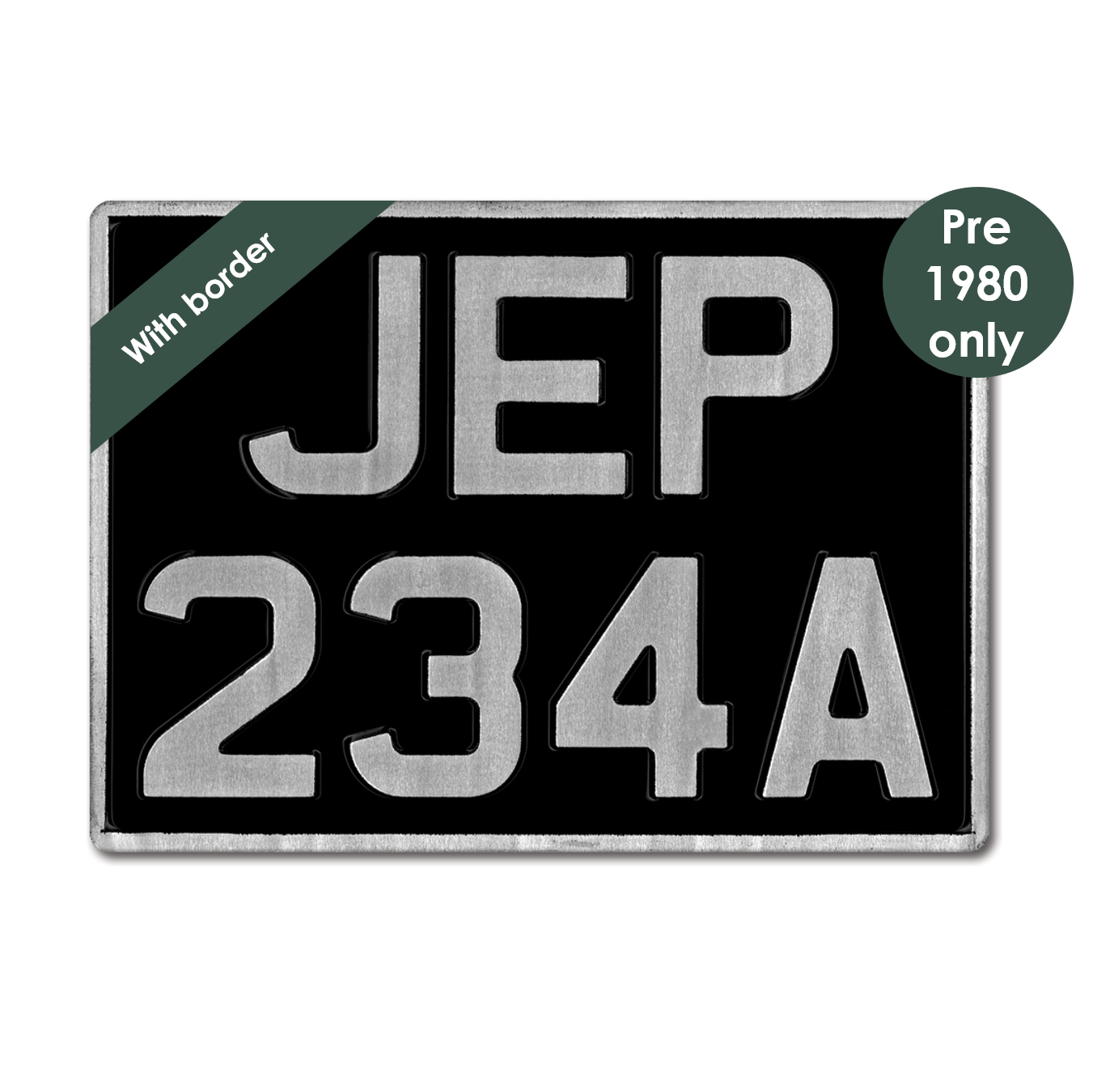 Embossed 7-digit square 11 5/8 x 8 3/8" with 3 1/8" digits